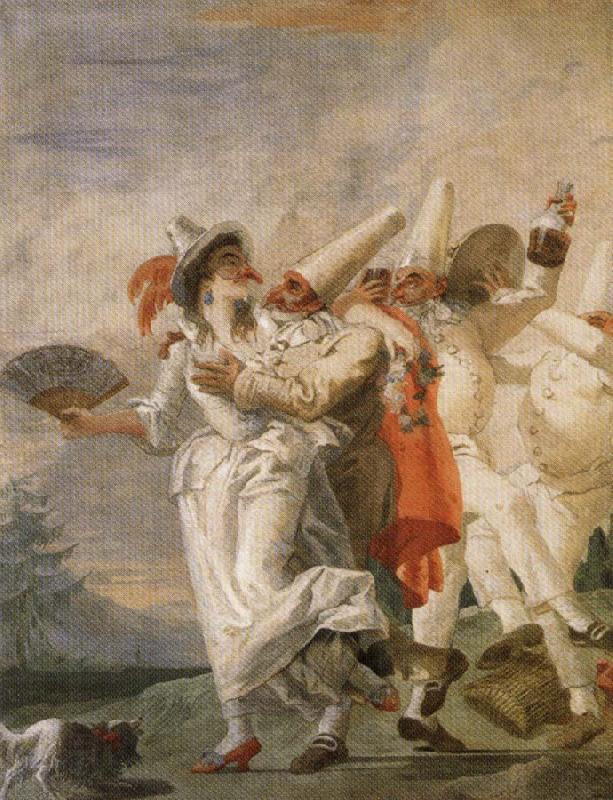 Giambattista Tiepolo Pulcinella in Love oil painting picture